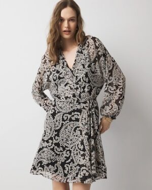 Chiffon Surplice Mini Dress