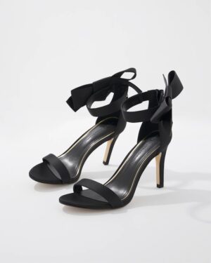 Satin Bow Heeled Sandal