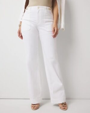 Curvy High-Rise Novelty Chain Trouser Jean