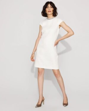 Embellished Tweed Mini Dress