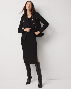 WHBM FORME Ribbed Stretch Sweater Dress