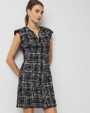 Petite Sequin Tweed Mini Dress