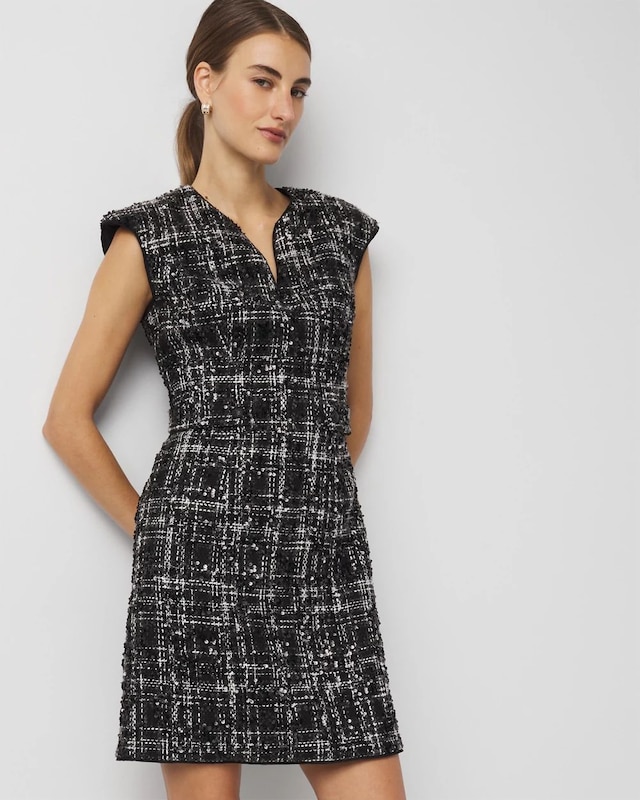 Sequin Plaid Tweed