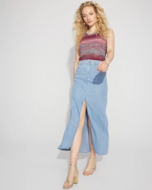 Chain Detail Tencel Maxi Skirt