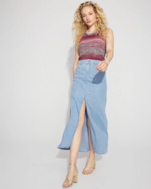 Chain Detail Tencel Maxi Skirt