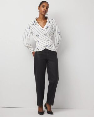 Petite Clear Coated Extra High Rise Barrel Jean