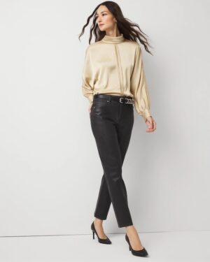 Clear Coated High Rise Ankle Jean