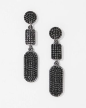 Hematite + Pave Earrings