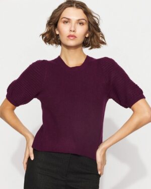 Petite Bow Back Pullover Sweater