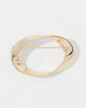 Gold Twisted Brooch