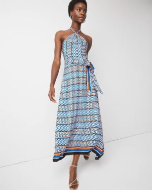 Halter Tie-Waist Maxi Dress