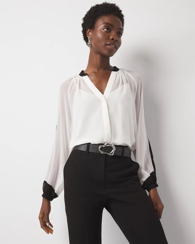 Ecru Black Colorblock