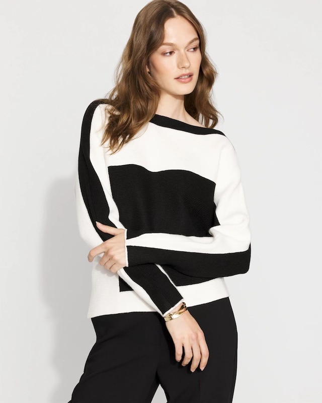 Ecru Blk Asym Clrblk
