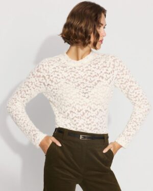 Textured Lace Mockneck Top