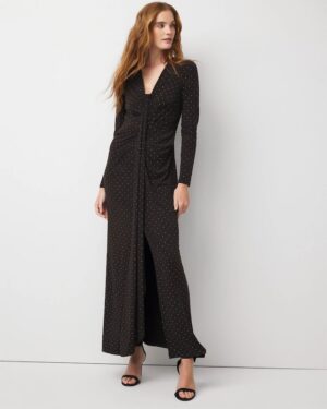 Embellished Long Sleeve Gown