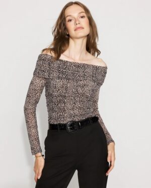 Off-The-Shoulder Mesh Top