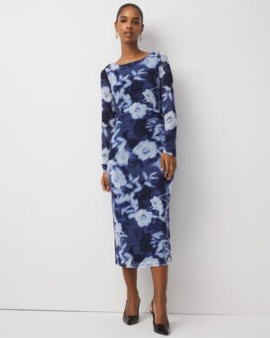 Floral Mesh Midi Dress