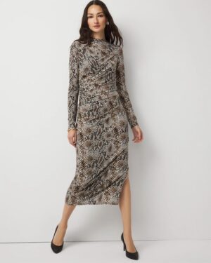 Asymmetrical Mockneck Bodycon Dress