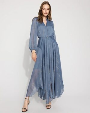 Chiffon + Lurex Maxi Dress
