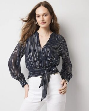 Petite Wrap Waist Blouse