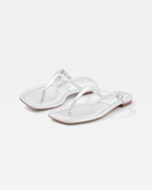 Silver Metallic Heel Sandal