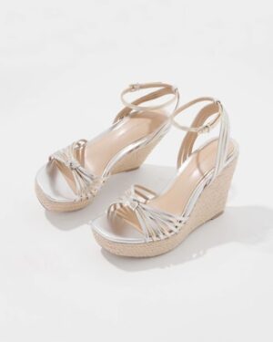 Gold + Silver High Heel Wedge
