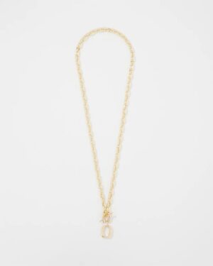 Gold Double Links Toggle Necklace