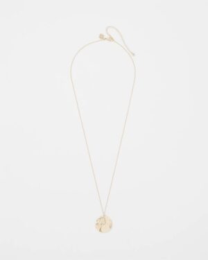 Gold Hammered Disc Pendant