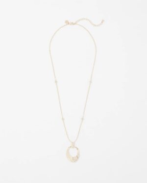 Gold Twisted Pendant Necklace