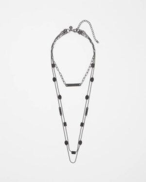 Hematite + Pave Convertible Necklace