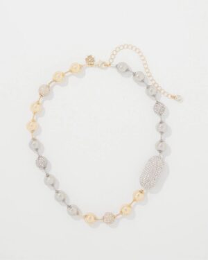 Mixed Metals + Pave Short Necklace