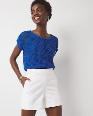Petite Extra High-Rise Novelty Waist Denim Short