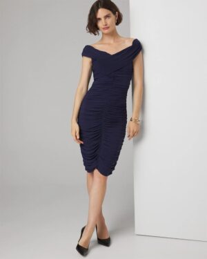 Off-The-Shoulder Ruched Bodycon Dress