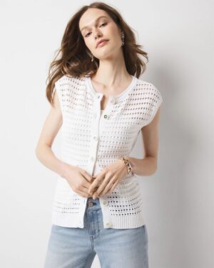 Open Stitch Long Vest