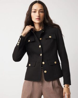 Ponte Button Detail Jacket