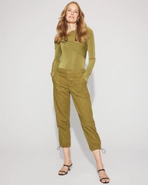 High-Rise Pret Studded Relaxed Ankle Pant