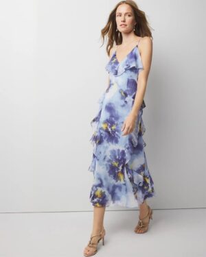 Chiffon Ruffle Slip Dress