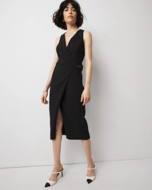 Faux Wrap Sheath Dress