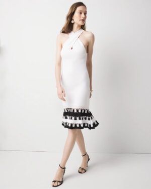 Petite Keyhole Halter Sweater Dress