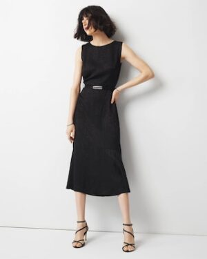 Petite Animal-Print Jacquard Midi Dress