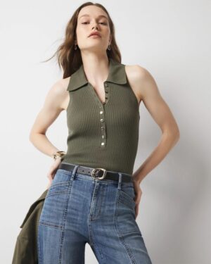 Henley Sweater Tank Top