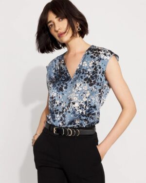 Satin V-Neck Shell