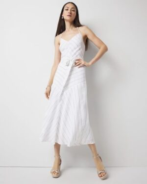 Petite Tie-Waist Halter Dress