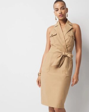 Petite Trench Wrap Mini Dress