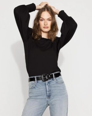 Long Sleeve Tee with Smocked Cuffs