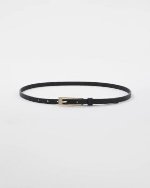 Rectangular Gold-Tone Buckle Belt
