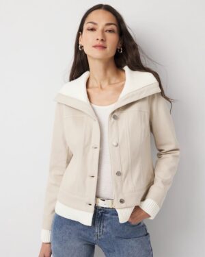 Petite Sweater Trim Jacket