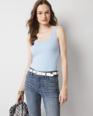 WHBM FORME All Ways Stretch Dual Neck Tank