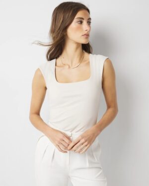 WHBM FORME All Ways Stretch Square Neck Top