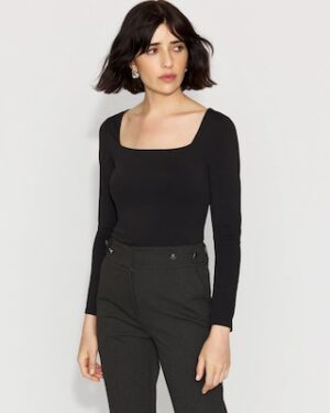 WHBM FORME All Ways Stretch Square Neck Long-Sleeve Tee